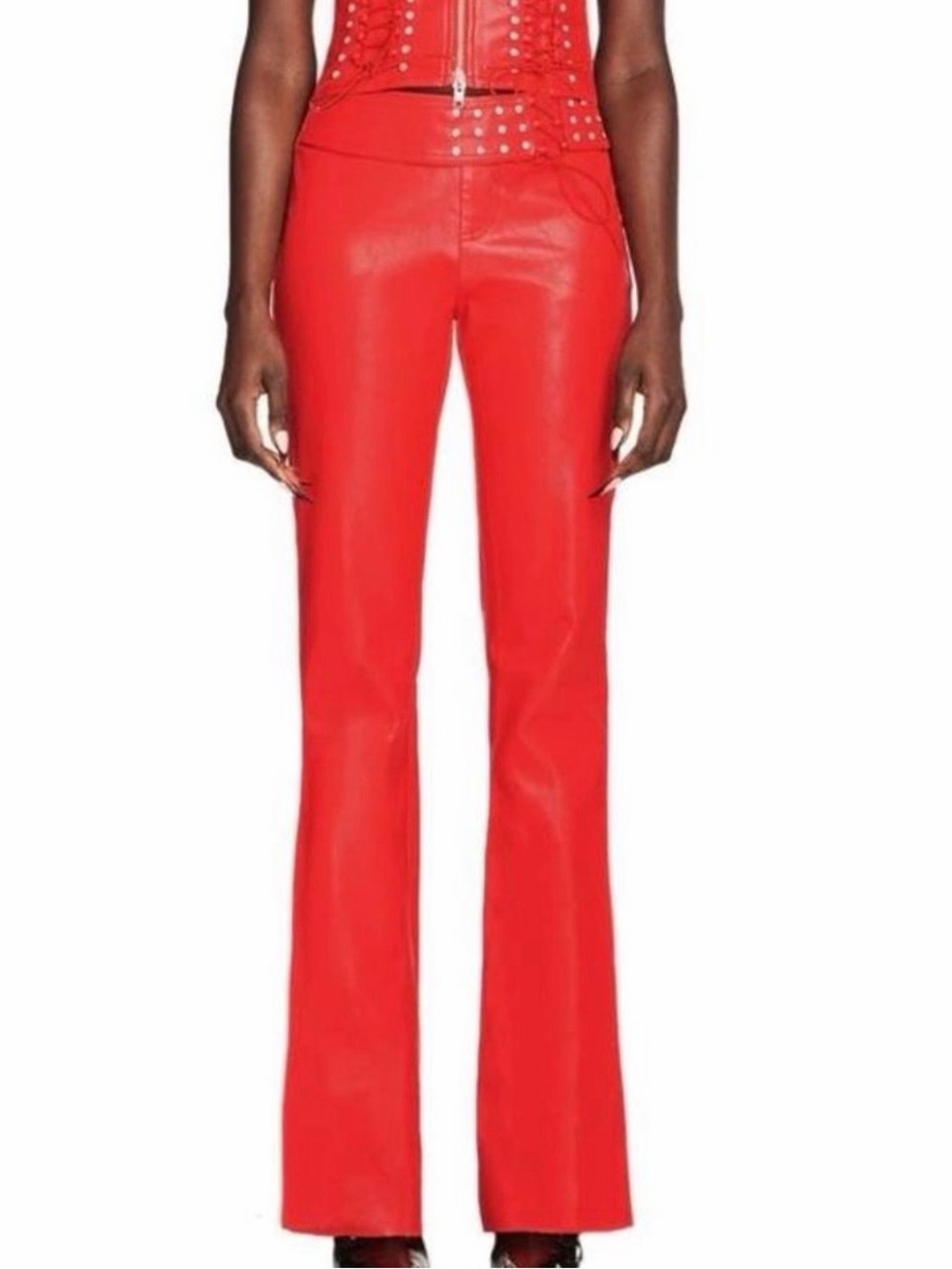 I.AM.GIA Red Flared Leather Pants